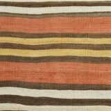 2x12 Warm Earth Tones Striped Lon Kilim Runner Rug, 65x366 Cm