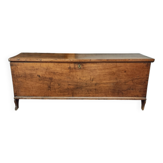 Antique trunk blanket chest bench oak 18th century