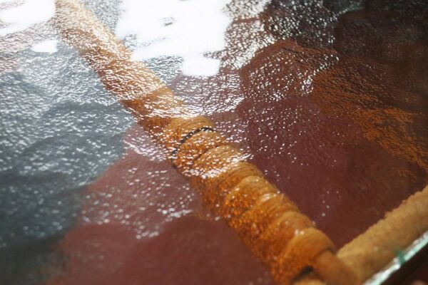 Chariot de service raffiné en bambou et verre dépoli, années 1960