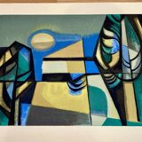 Lithograph signed "Albert Ferenz" Design 1950.