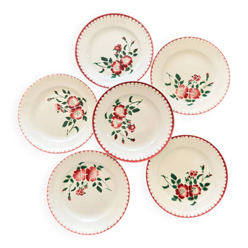 6 small flower plates