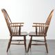 ensemble de deux chaises stickback Windsor anglaises antiques du 19e siècle