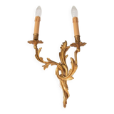 Large 20th century gilded bronze rocaille wall light