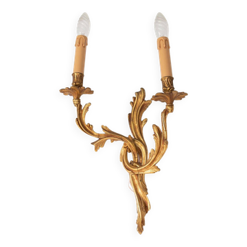 Grande applique rocaille en bronze doré 20ème