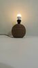 Vintage wicker and ceramic lamp – 1970s – Natural bohemian lamp