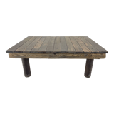 1950's vintage industrial wood & iron coffee table