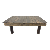 1950's vintage industrial wood & iron coffee table