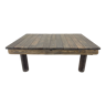 Table basse industrielle vintage en bois et en fer des années 1950