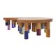 Studio Superego Modern Wood and Multicolor Plexiglass Italian Coffee Table
