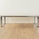1970s Onyx Marble Coffee Table, Chrome Frame