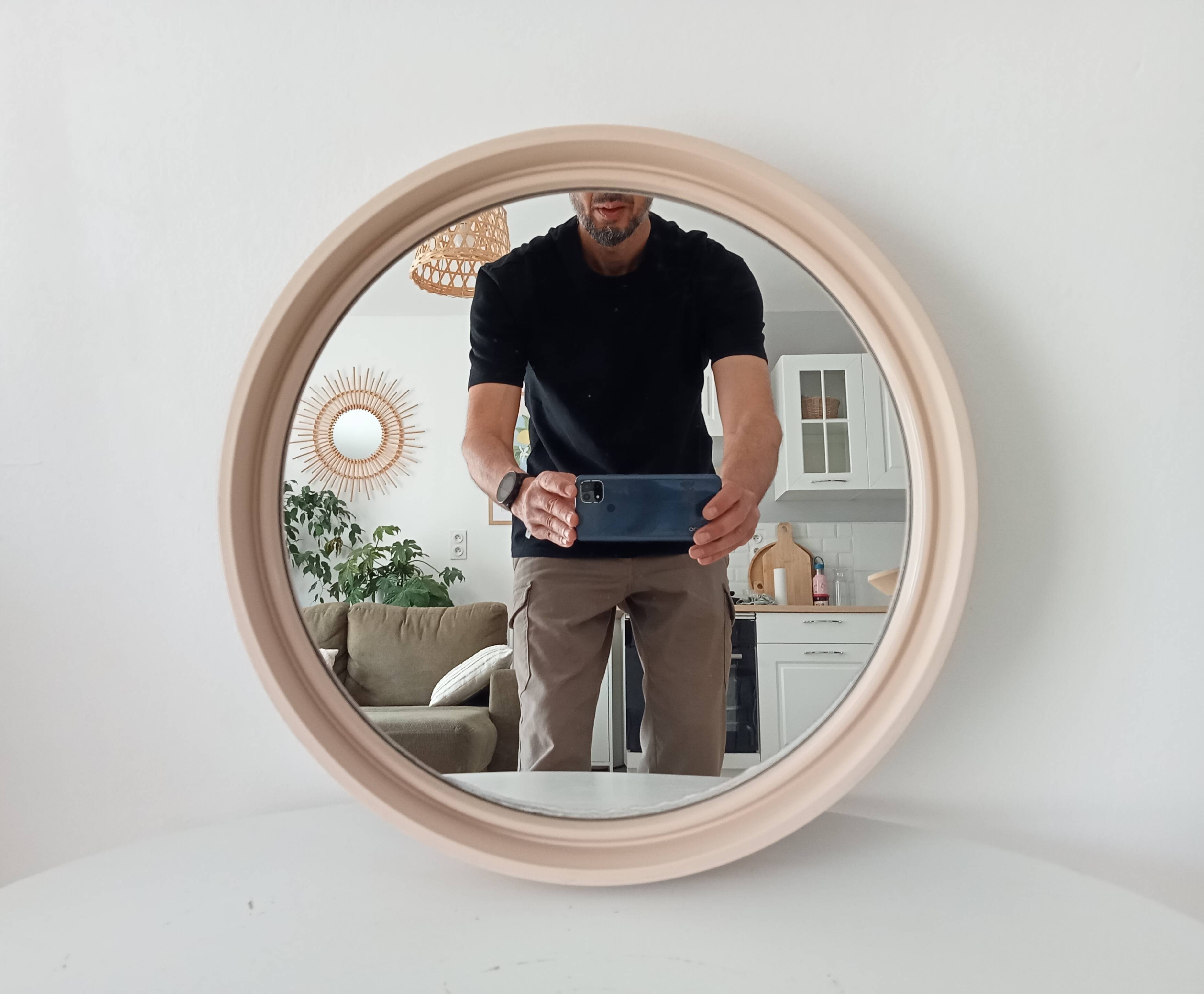 Vintage round mirror from the 60s/70s.