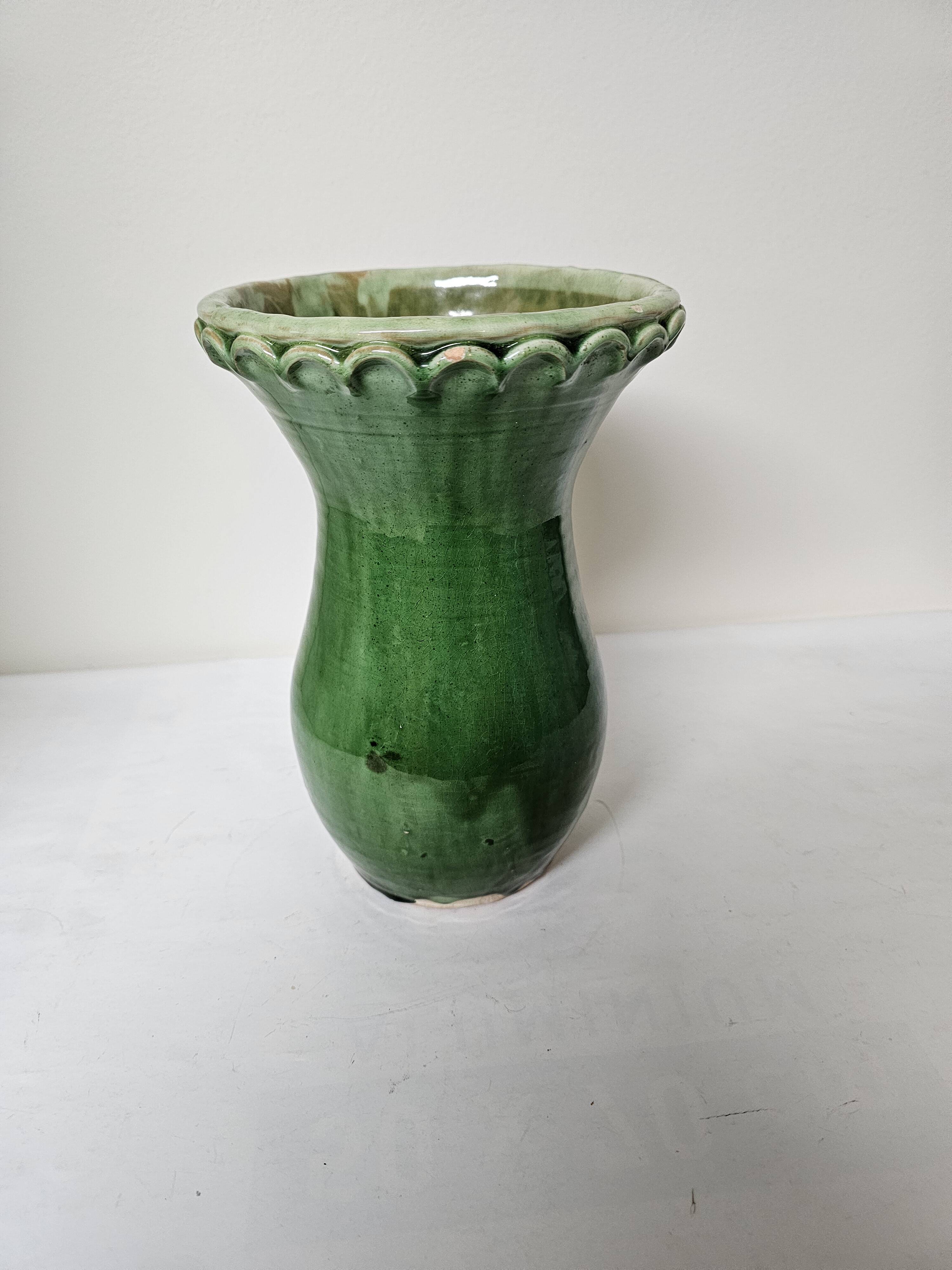 Glazed ceramic vase signed Saint Jean de Fos