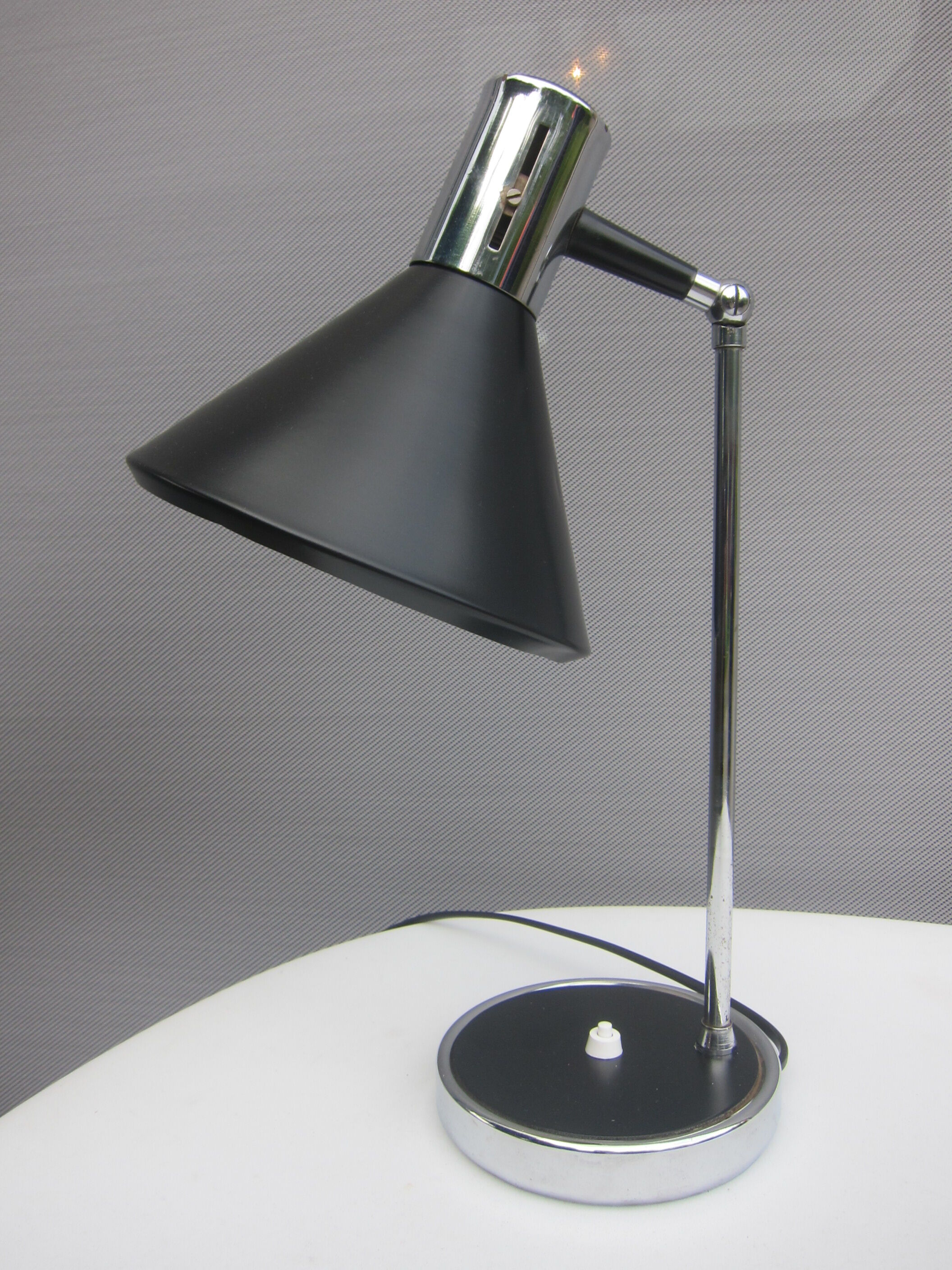 Desk lamp 1970 black and chrome