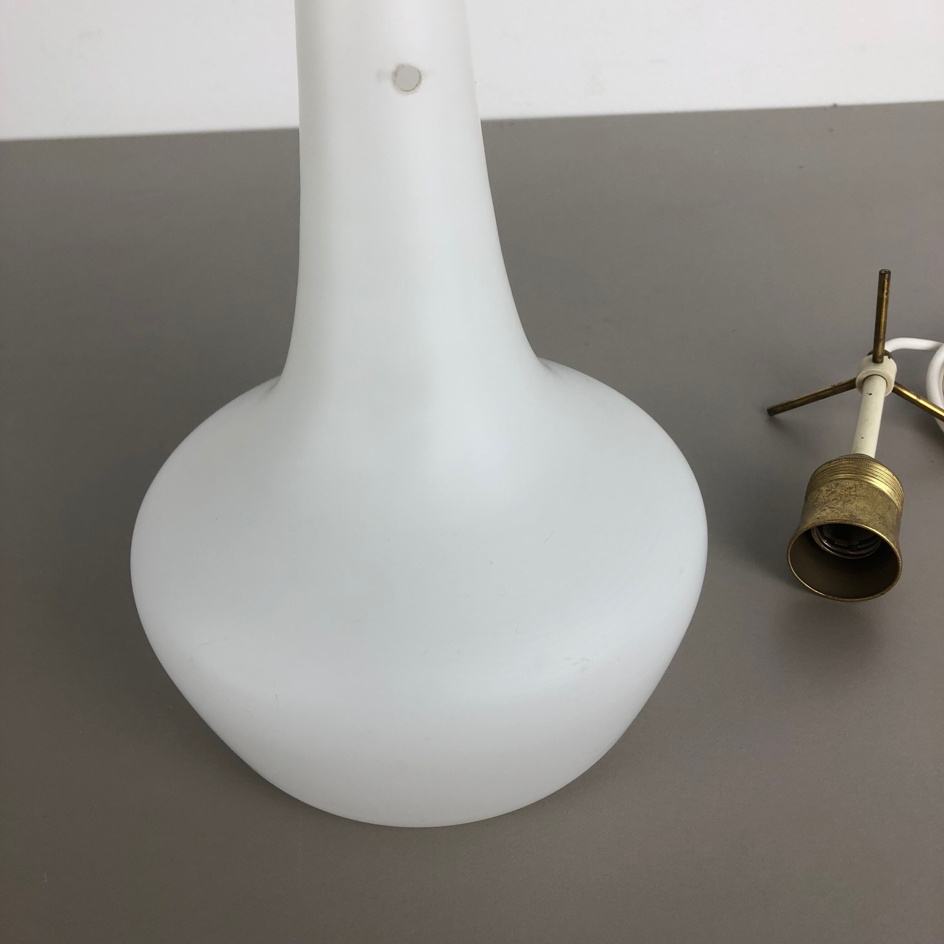 Original midcentury opal glass tube hanging light, italy, 1950