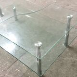 Glass and chrome coffee table