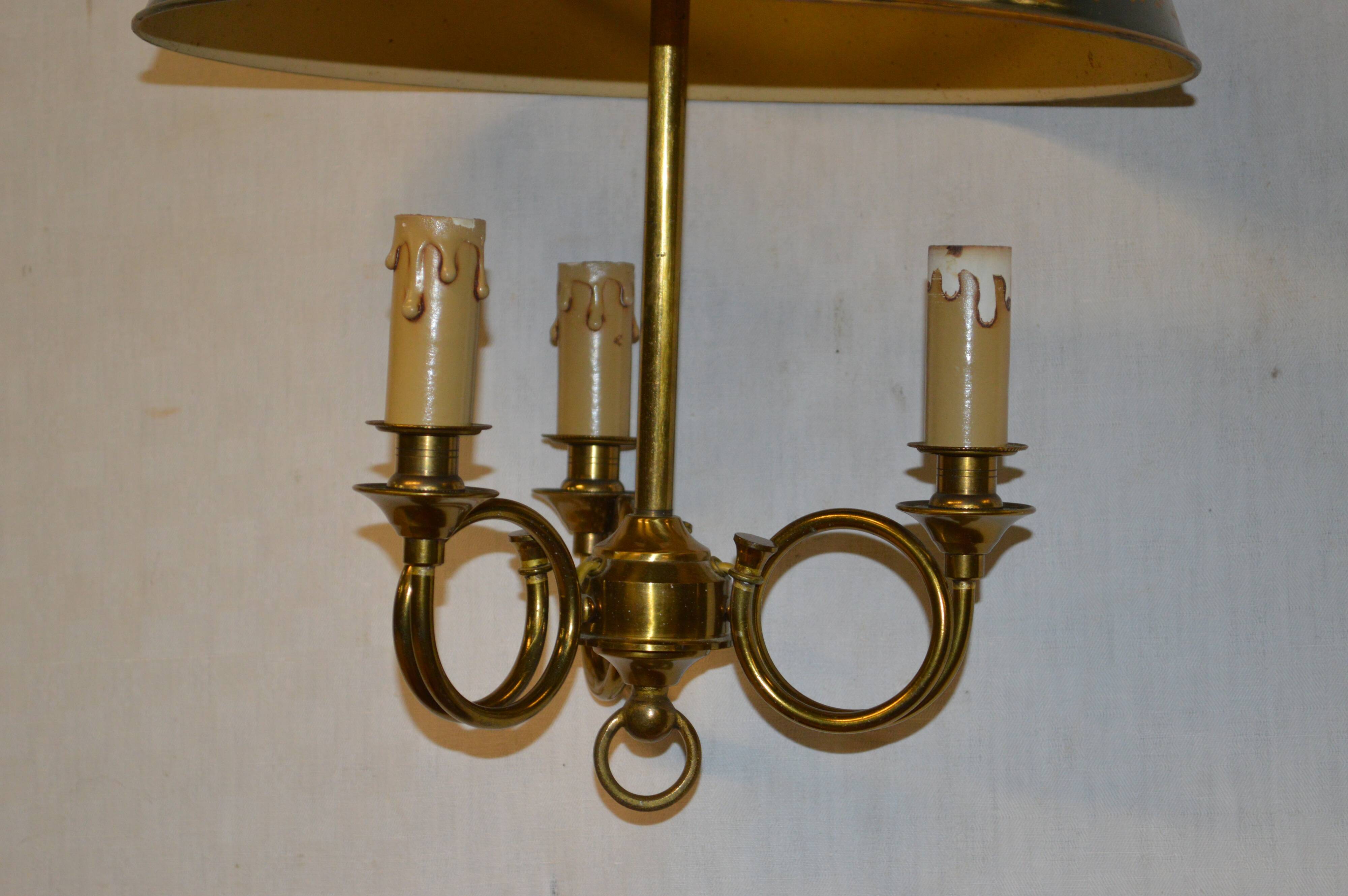 Lustre bouillotte en fer et laiton