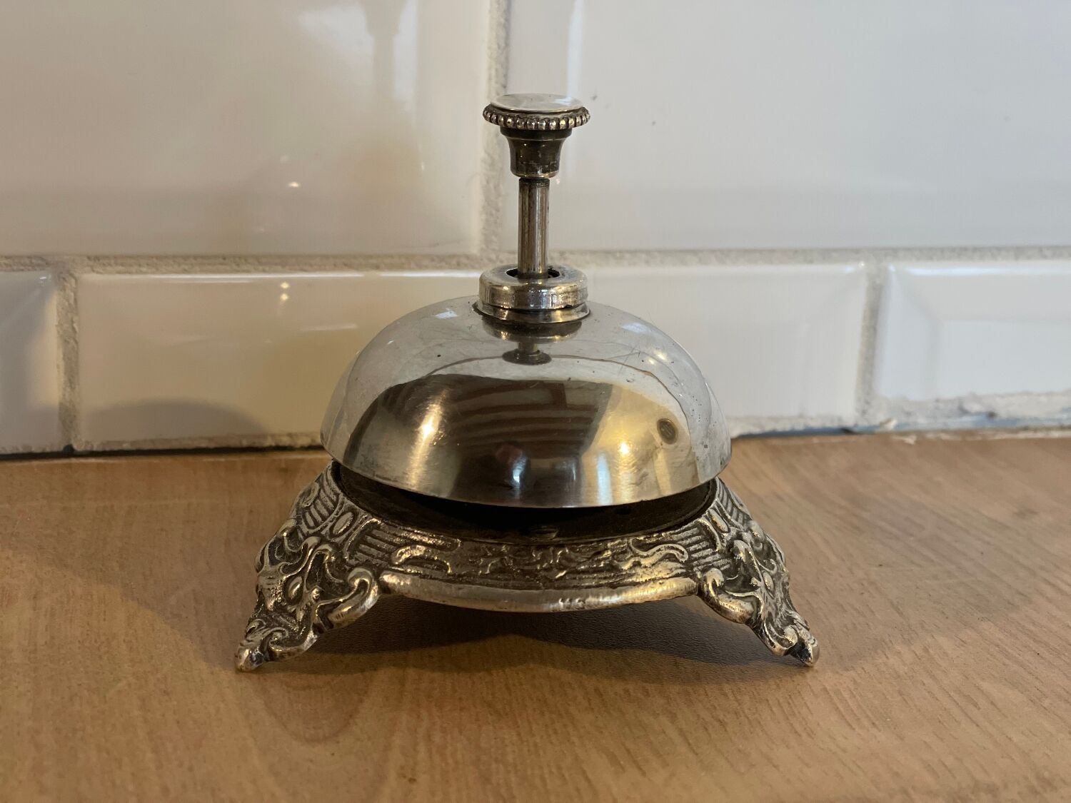 Silver metal hotel doorbell