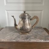 Antique Silver-Plated Metal Teapot Art Deco