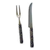 Silea 2-piece grape cutting service in silver-plated metal