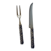 Silea 2-piece grape cutting service in silver-plated metal