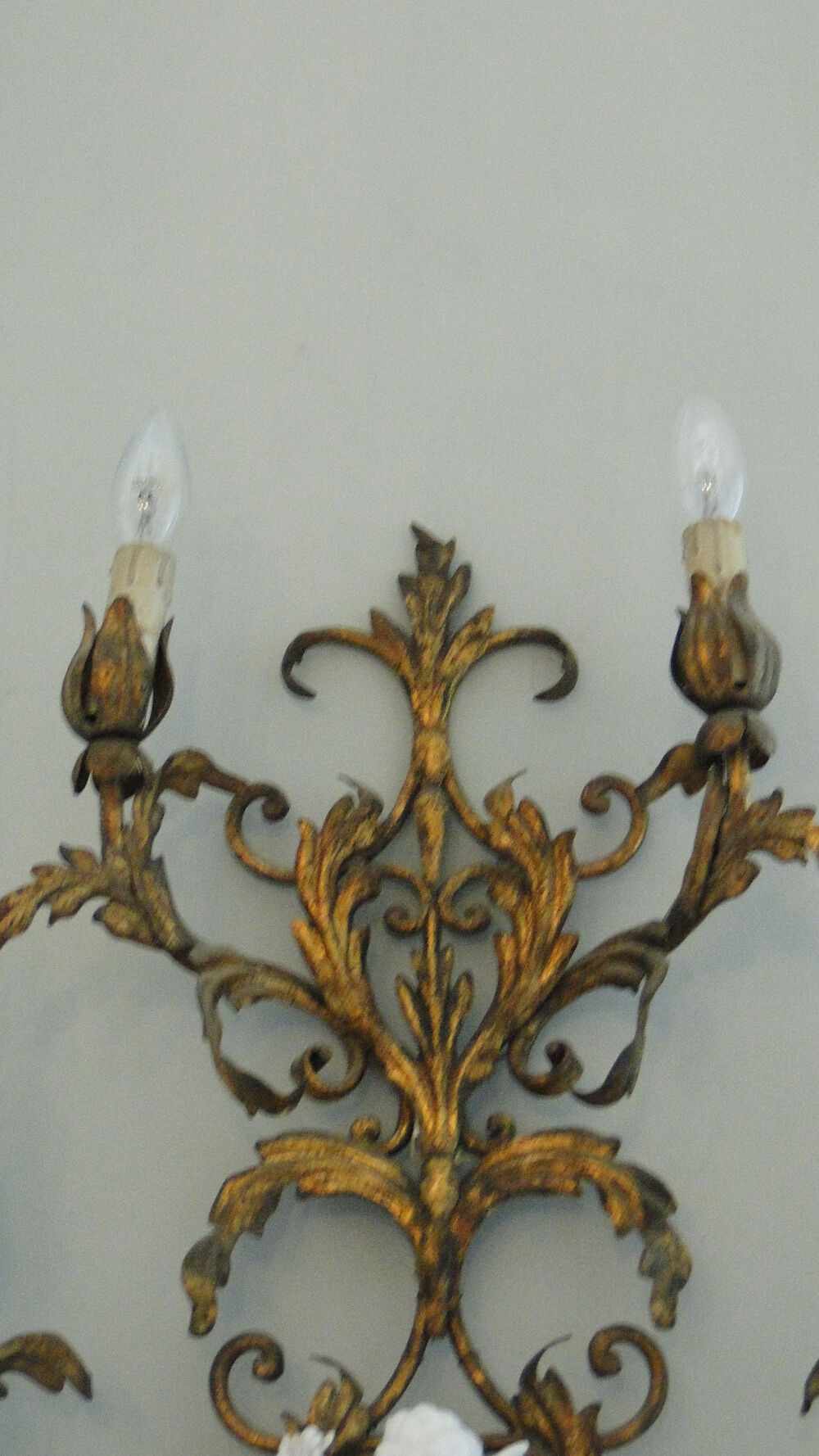 Applique murale metal doré