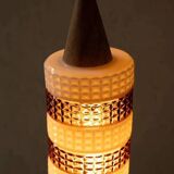 Vintage glass suspension, amber glass cylinder, pendant lamp.