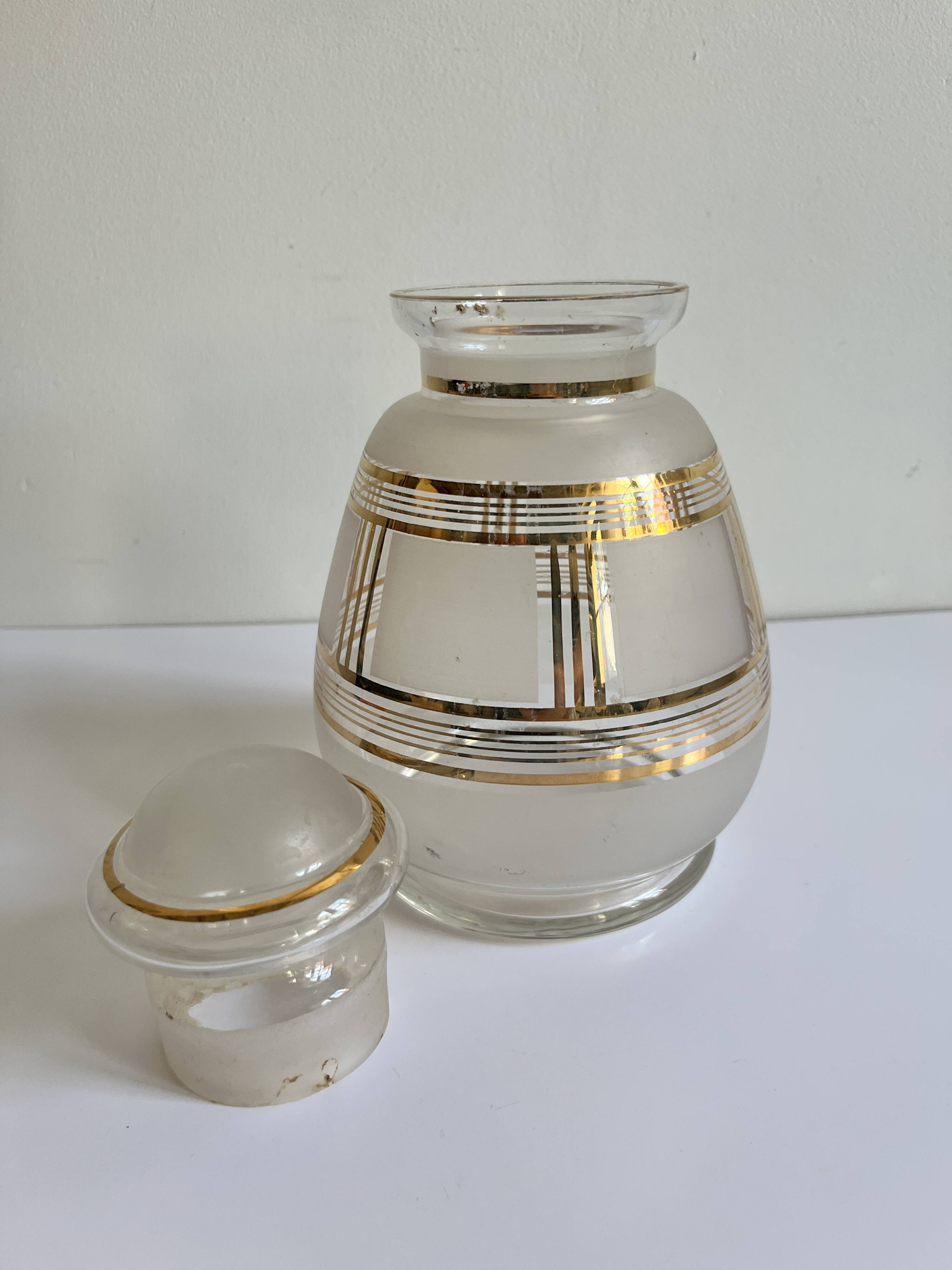 Golden glass carafe