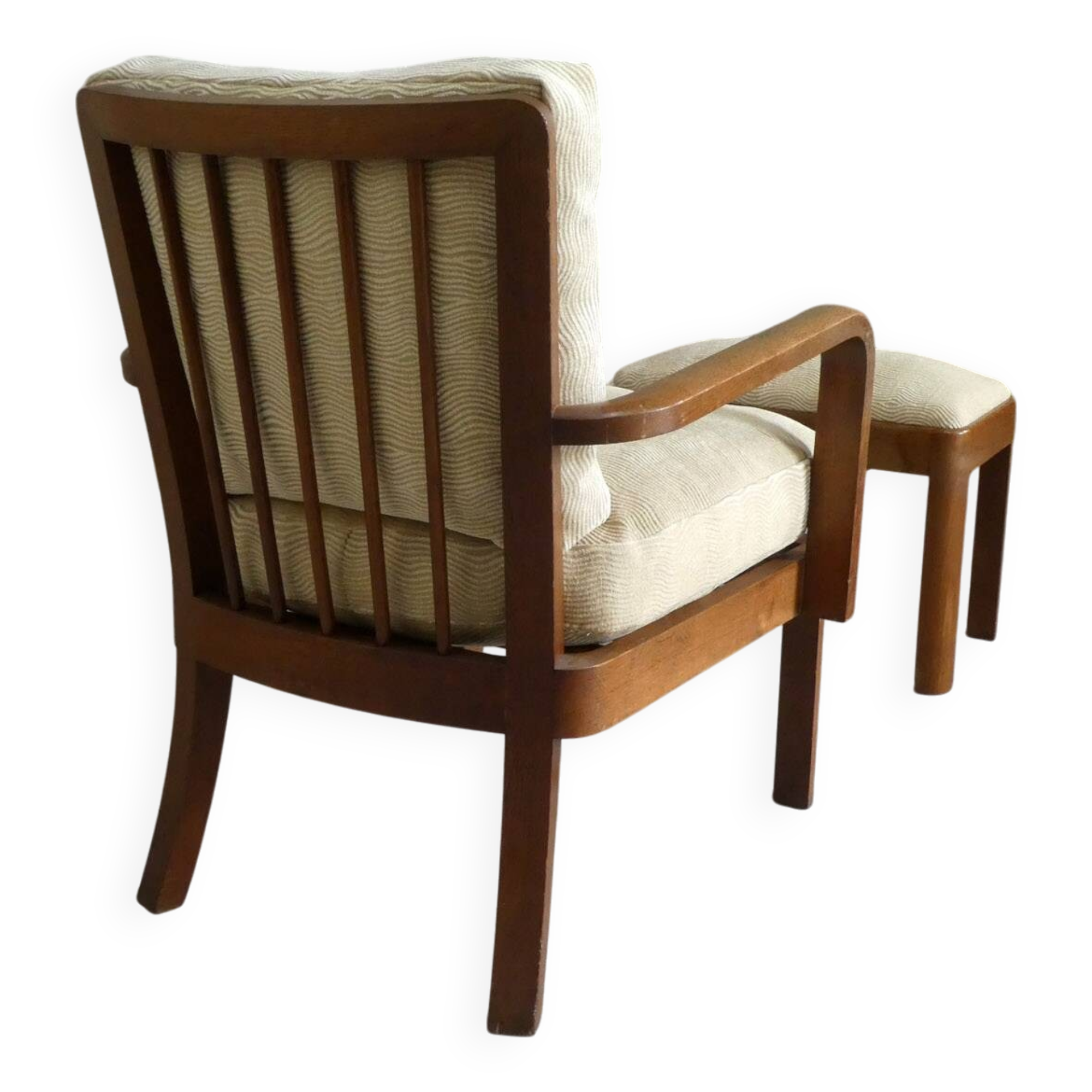 Oak armchair and ottoman, 1960