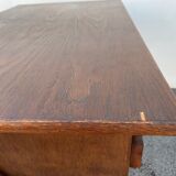 Modernist wooden desk with compass feet 1950