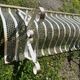 Public bench, street furniture, wrought iron garden bench