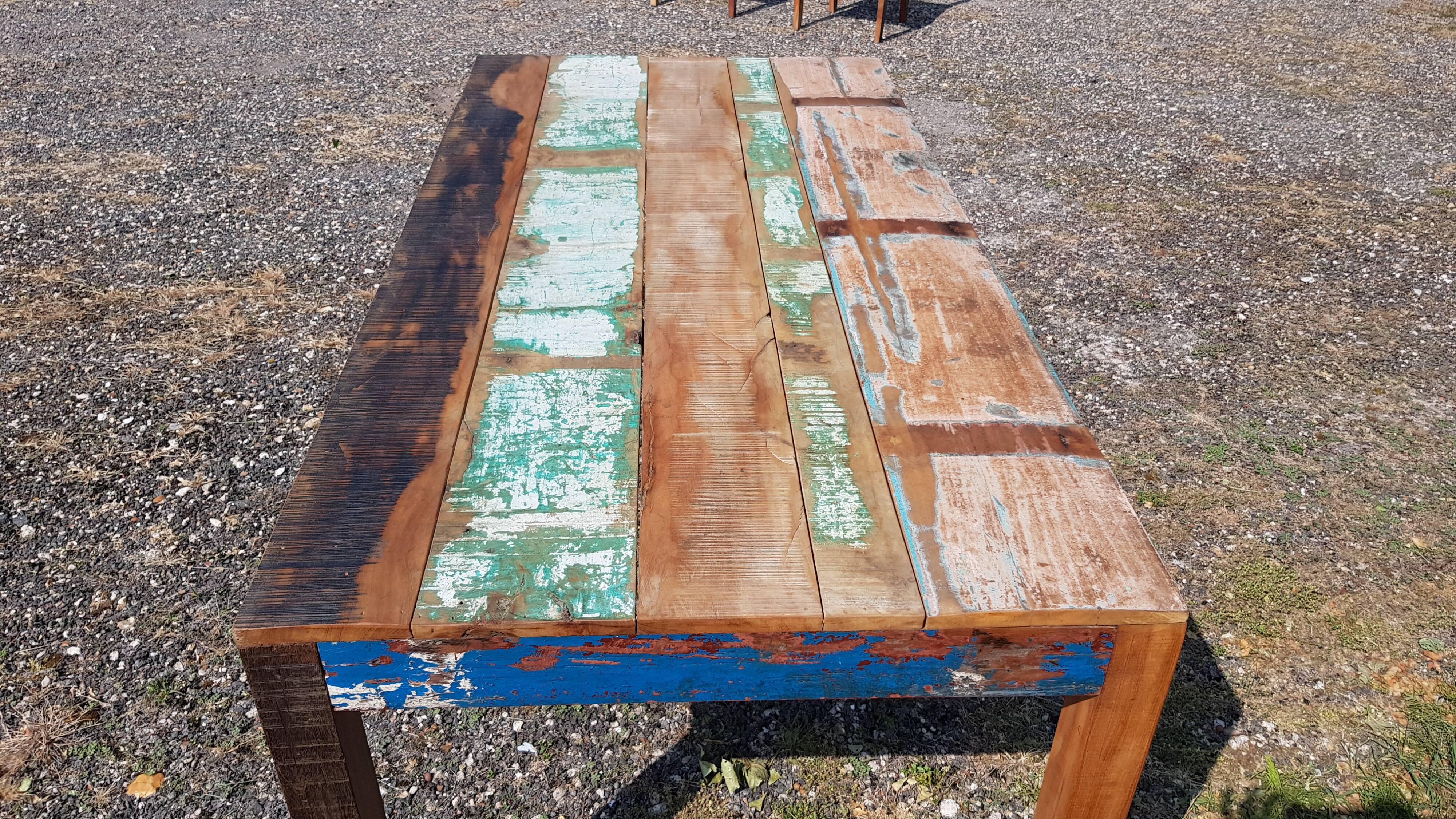 Teak table with 6 chairs