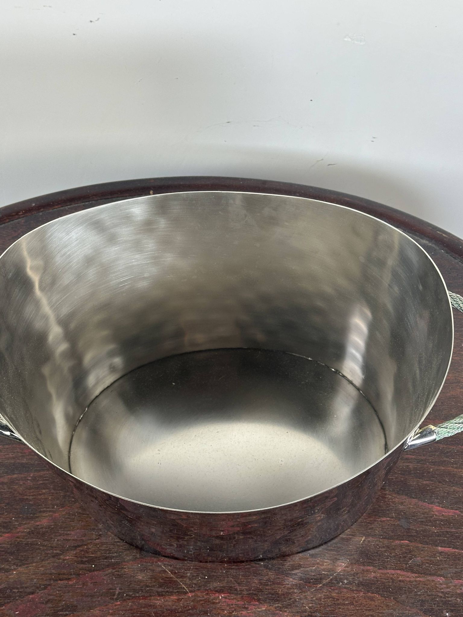 Silver-plated hammered and polished champagne bucket / basin