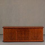 Vintage Italian sideboard in burl elm by Alberto Smania for Studio Smania Interni, Italy, 1960s