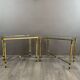 Pair of 20th Century Metal and Glass Side Tables