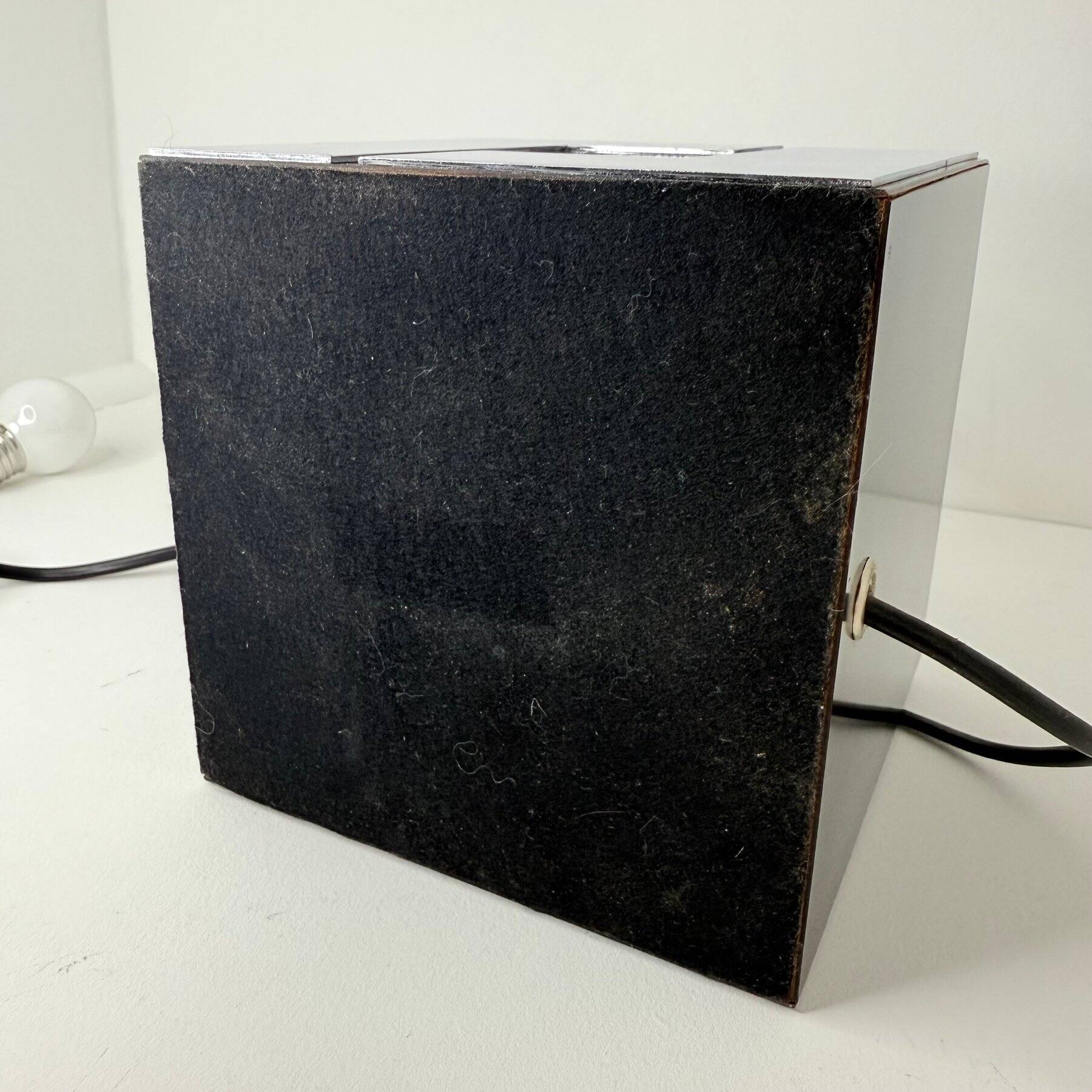 Vintage Cube Lamp • Wood & Metal • Art Deco • 1960