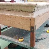 1930s Extraordinary Art Deco Ottoman in Sheepskin Upholstery, Czechoslovakia