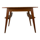 Compass leg desk, 1950s wood reconstitution style.