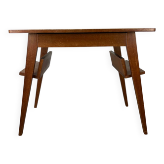 Bureau pieds compas, bois années 50 style reconstitution