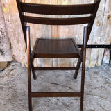 Vintage dark wood folding chair
