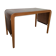 Vintage curved wood and leather desk – 1970s/80s