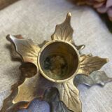 Brass leaf candle holder
