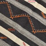 7x10 Contemporary Striped Kilim Area Rug, 204x300Cm