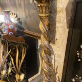 Twisted floor lamp in gilded wood