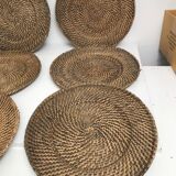 Lot de 6 sous assiettes en rotin osier