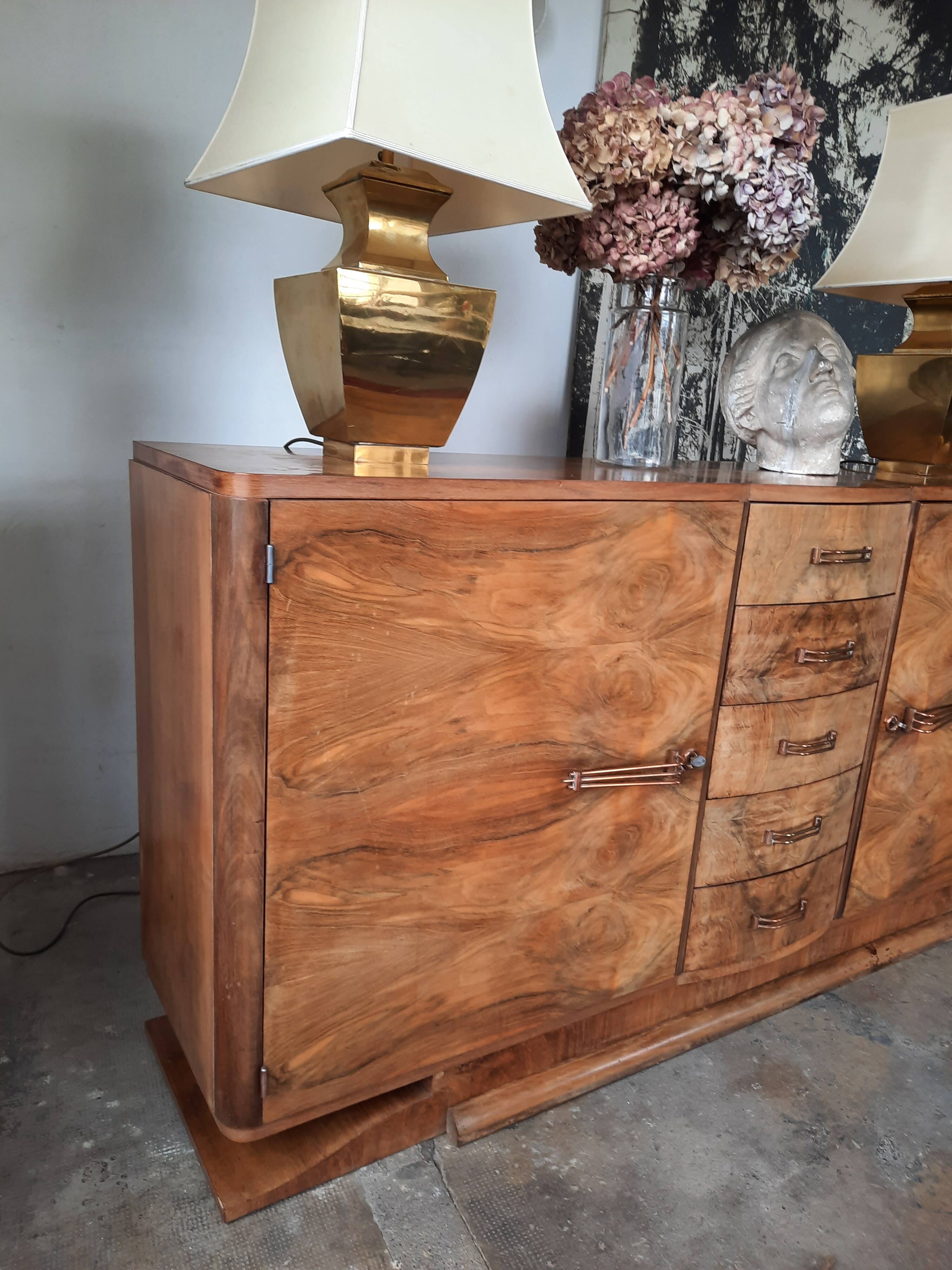 Art deco walnut sideboard
