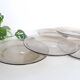Ensemble de 6 assiettes plates arcoroc, en verre fumé gris, vintage français