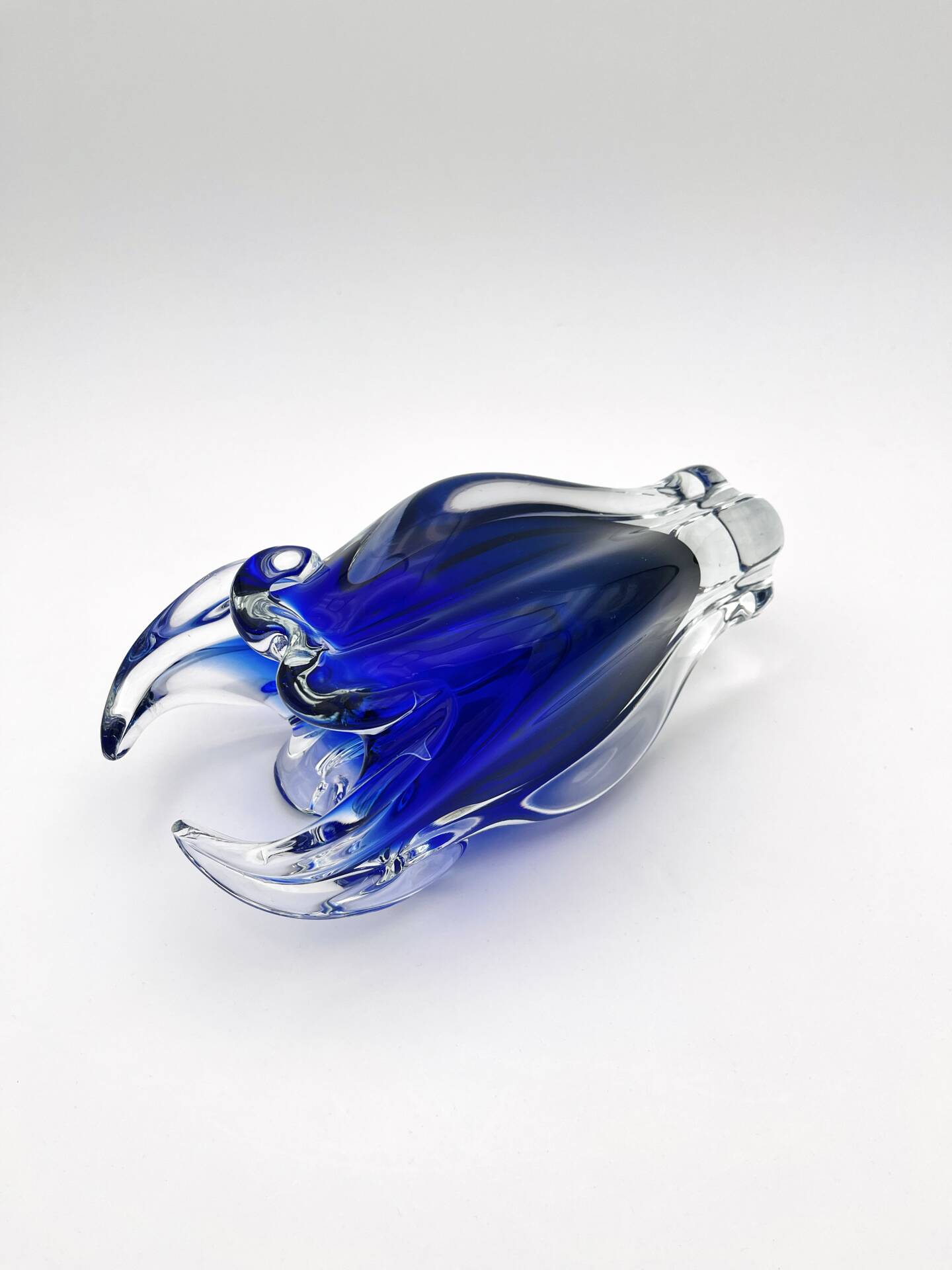 Vase Josef Hospodka Chribska Bohemia Cobalt Blue Glass 1960