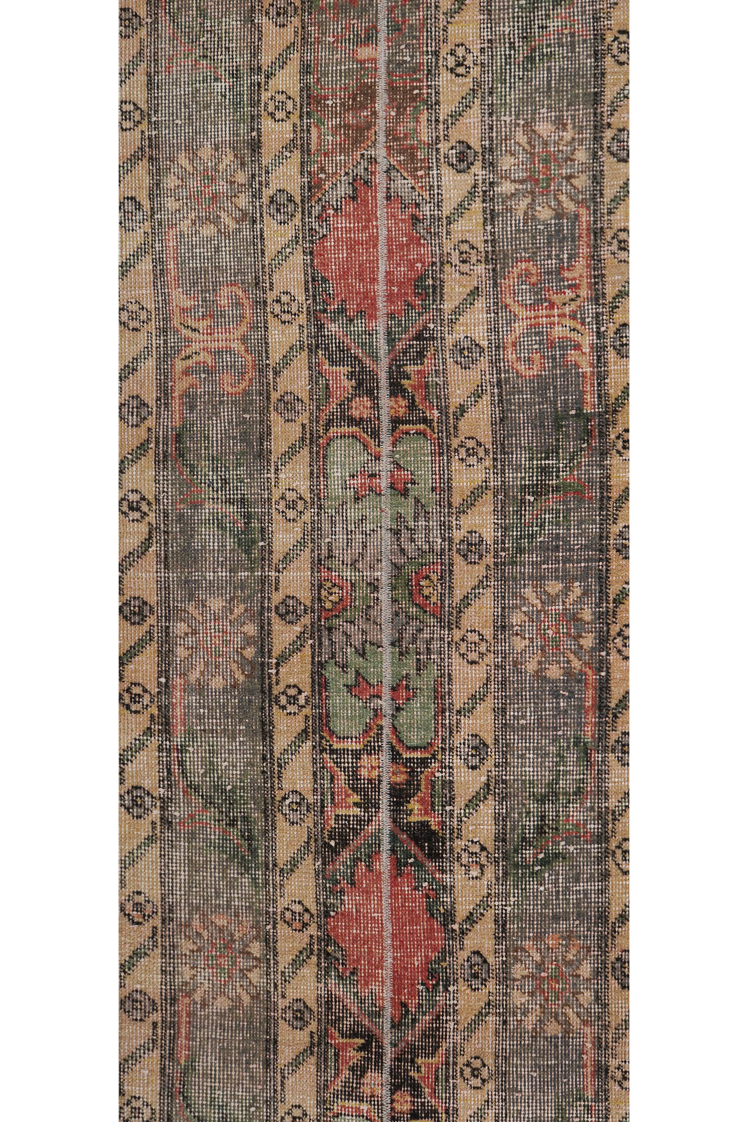 Vintage Turkish Oushak Rug Handwoven 52x712 cm