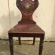 Pair of Victorian walnut chairs. "Hall Chairs"