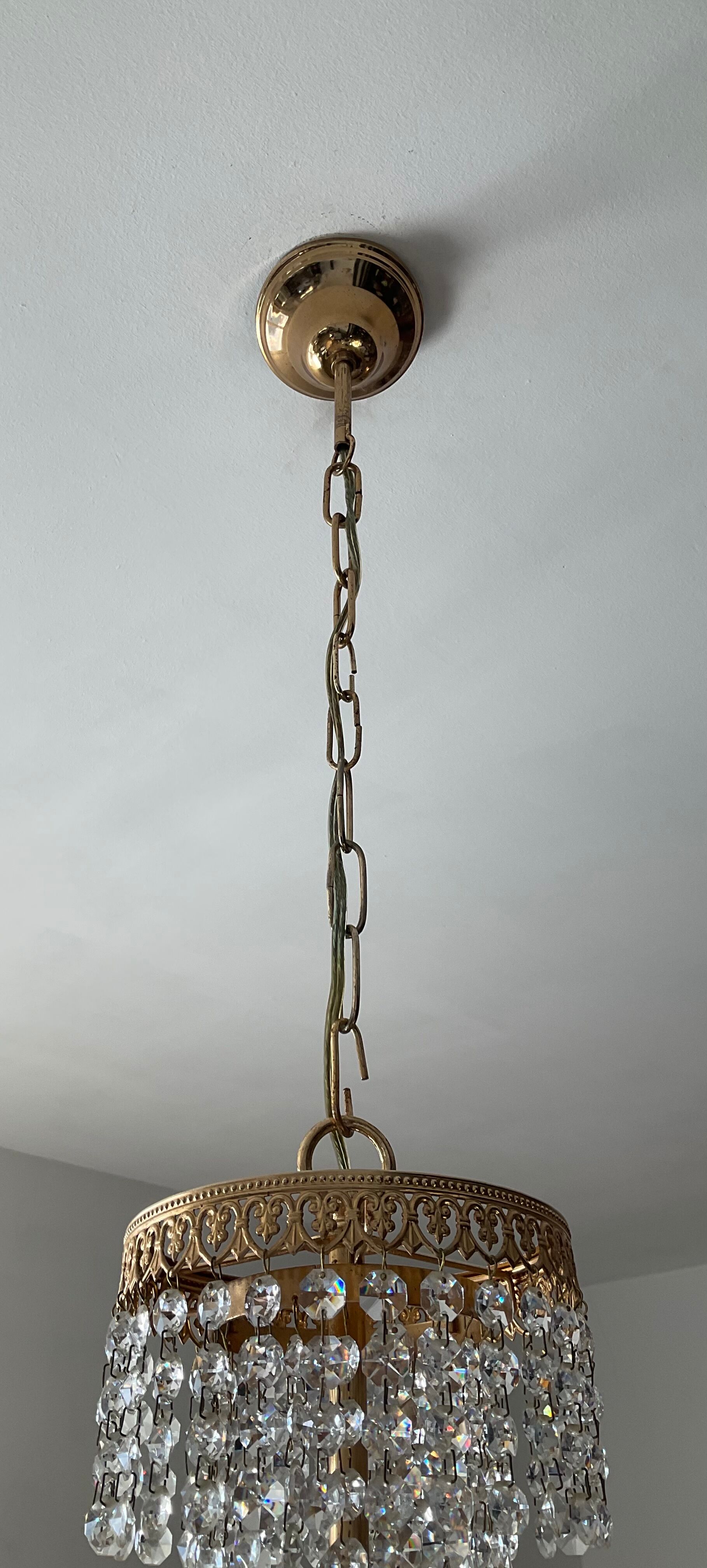 Crystal grapevine waterfall chandelier